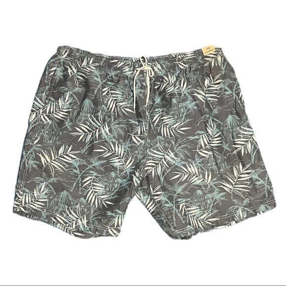 Caribbean Hybrid Shorts Tropical Floral Drawstring Swim Trunks Resort Wear 1XB - Picture 1 of 9